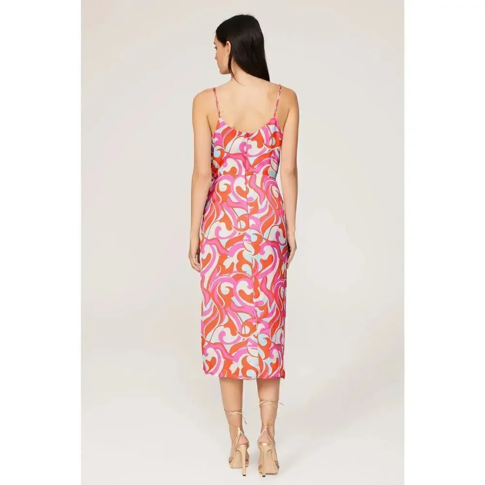 DELFI Collective Rory Dress Psychedelic Print Sleeveless Cocktail Slip Midi M